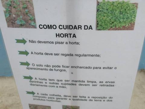 Ordem de trabalhos, conjunto de instruções sobre como cuidar da Horta.